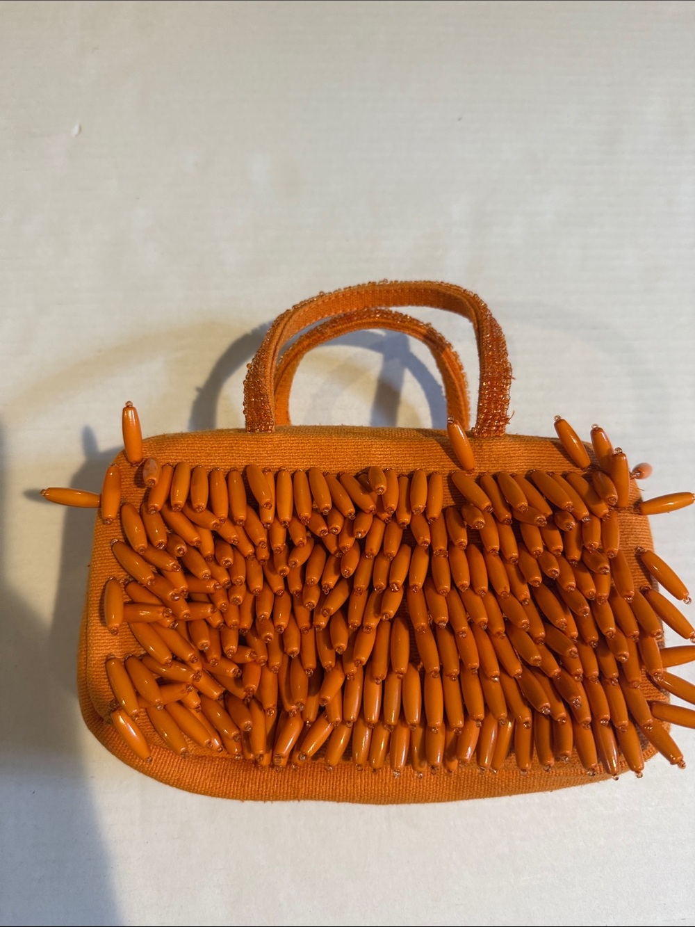 a new day Orange Beaded Mini Top-Handle Bag